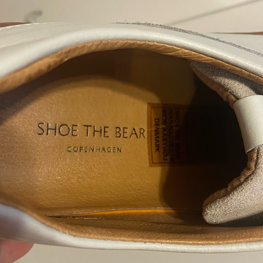 Shoe The Bear Copenhagen Mens White Leather Sneakers Size 9 - Picture 5 of 7